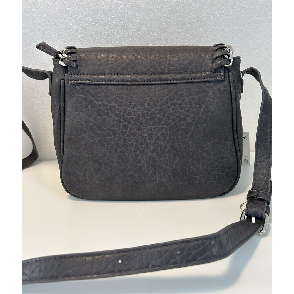 Urban Expressions Lita Gray Vegan Leather Handbag Chain Flap Crossbody - Picture 4 of 12